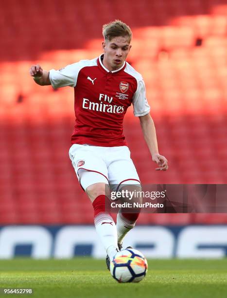 Emile Smith Rowe of Arsenal U23s during Premier League International Cup Final match between Arsenal Under 23 against Porto FC at Emirates stadium,...