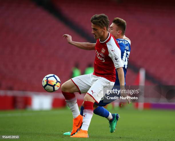 Vlad Dragomir of Arsenal U23s during Premier League International Cup Final match between Arsenal Under 23 against Porto FC at Emirates stadium,...