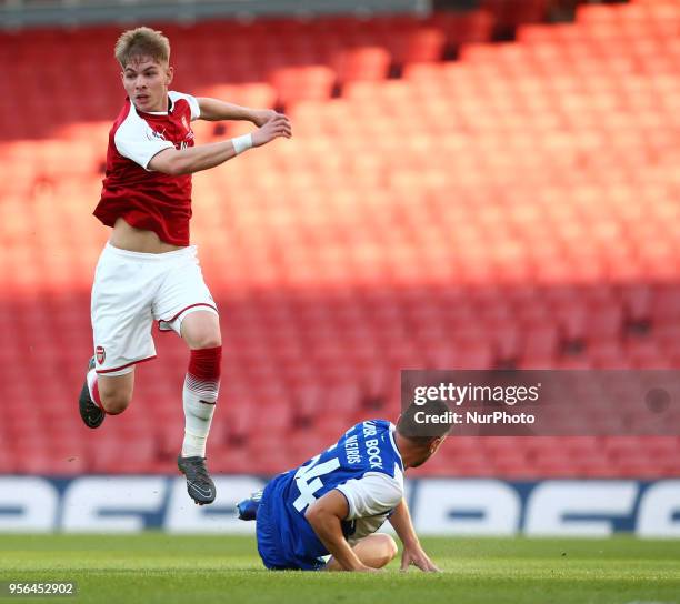 Emile Smith Rowe of Arsenal U23s during Premier League International Cup Final match between Arsenal Under 23 against Porto FC at Emirates stadium,...