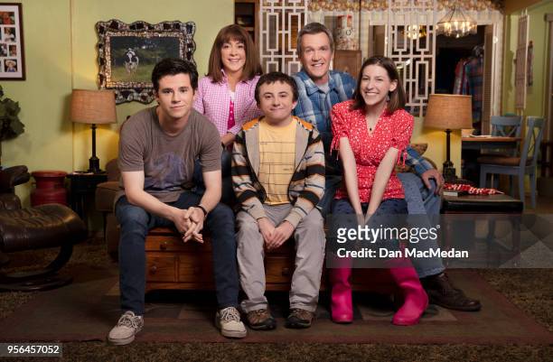 The cast of 'The Middle' Charlie McDermott, Patricia Heaton, Atticus Shaffer, Neil Flynn and Eden Sher are photographed for USA Today on March 22,...