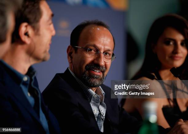 Asghar Farhadi attends the press conference for "Everybody Knows " during the 71st annual Cannes Film Festival at Palais des Festivals on May 9, 2018...