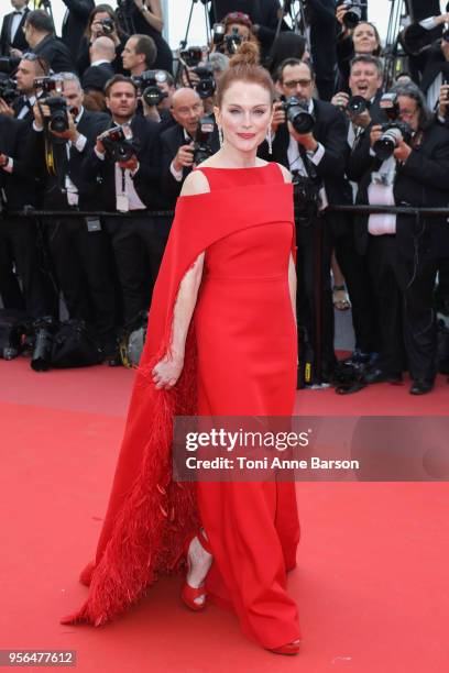 Julianne Moore attends the screening of "Everybody Knows " and the opening gala during the 71st annual Cannes Film Festival at Palais des Festivals...
