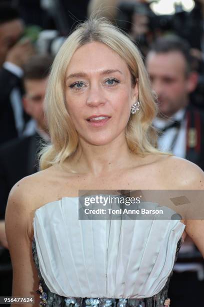 Chloe Sevigny attends the screening of "Everybody Knows " and the opening gala during the 71st annual Cannes Film Festival at Palais des Festivals on...