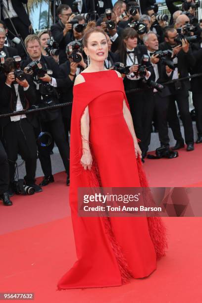 Julianne Moore attends the screening of "Everybody Knows " and the opening gala during the 71st annual Cannes Film Festival at Palais des Festivals...