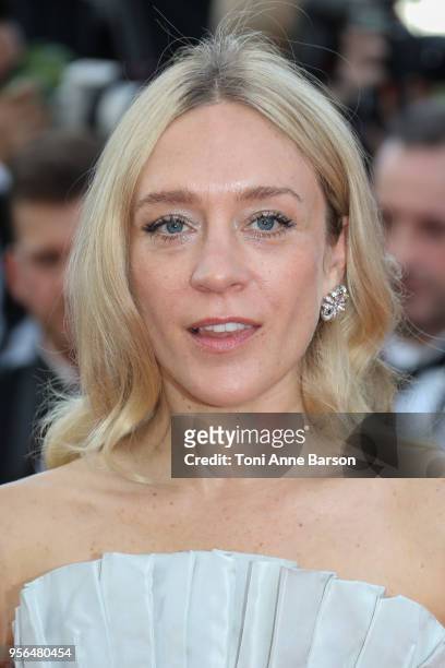 Chloe Sevigny attends the screening of "Everybody Knows " and the opening gala during the 71st annual Cannes Film Festival at Palais des Festivals on...