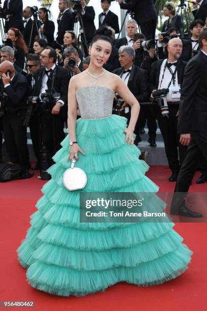 Fan Bingbing attends the screening of "Everybody Knows " and the opening gala during the 71st annual Cannes Film Festival at Palais des Festivals on...