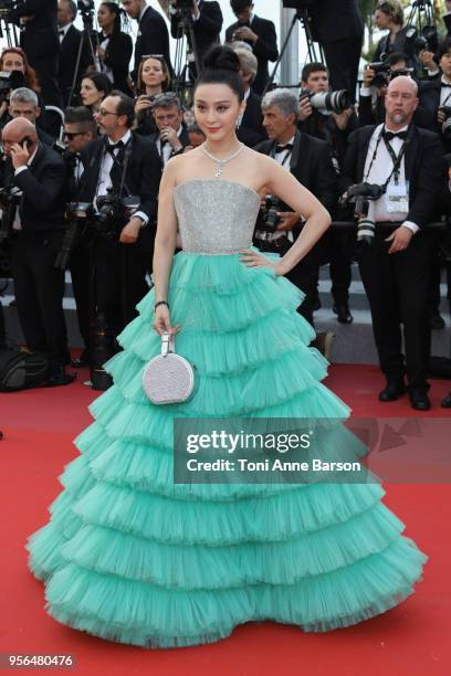 Fan Bingbing attends the screening of "Everybody Knows " and the opening gala during the 71st annual Cannes Film Festival at Palais des Festivals on...