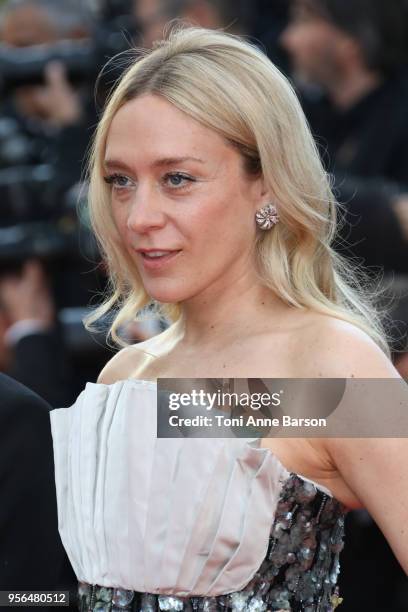 Chloe Sevigny attends the screening of "Everybody Knows " and the opening gala during the 71st annual Cannes Film Festival at Palais des Festivals on...