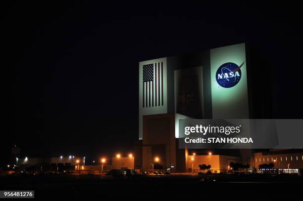 Pre-dawn view of the Vehicle Assembly Building May 9, 2009 at Kennedy Space Center in Florida two days before the launch of the space shuttle...