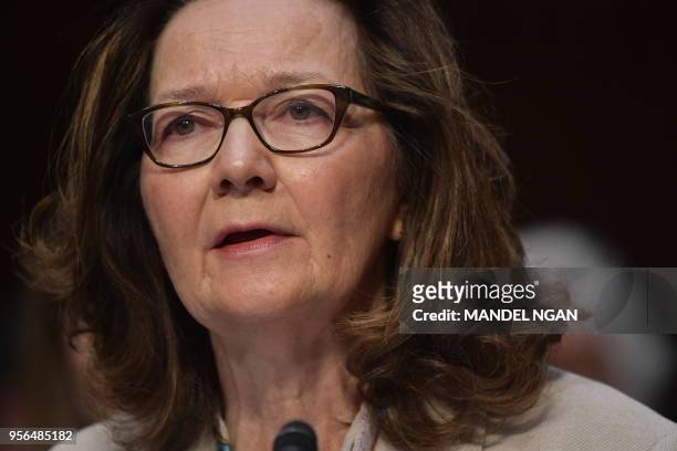 Gina Haspel testifies before the Senate Intelligence Committee on her nomination to be the next CIA director in the Hart Senate Office Building on...