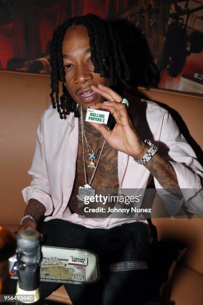 Recording artist Wiz Khalifa attends the Wiz Khalifa "Rolling Papers 2" Album Listening Session at Mondrian Park Avenue on May 8, 2018 in New York...