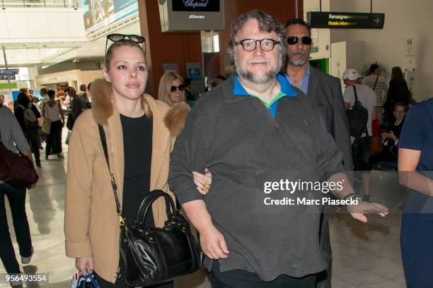 Screenwriter Kim Morgan and director Guillermo del Toro are seen during the 71st annual Cannes Film Festival at Nice Airport on May 9, 2018 in Nice,...