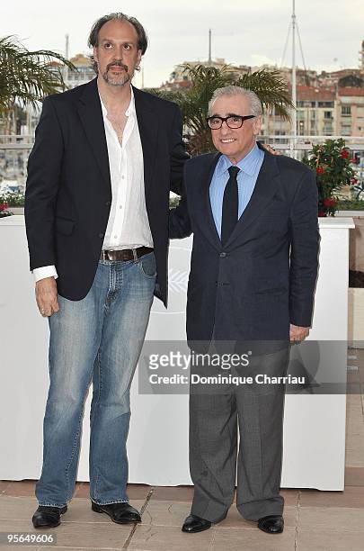 Writer Kent Jones and director Martin Scorsese attend the Martin Scorsese Photo Call at the Palais Des Festivals during the 62nd Annual Cannes Film...