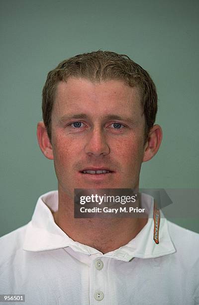 Headshot of Anthony McGrath of Yorkshire County Cricket Club during the Yorkshire 2001 squad photoshoot held at Headingley, in Leeds, England. \...