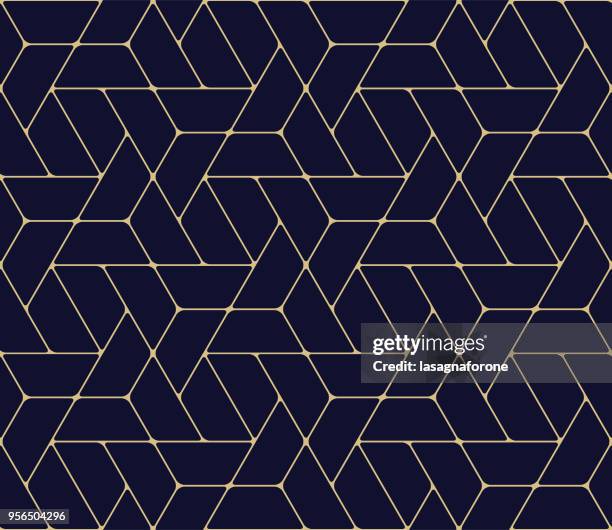 seamless geometric pattern - gold black background stock illustrations