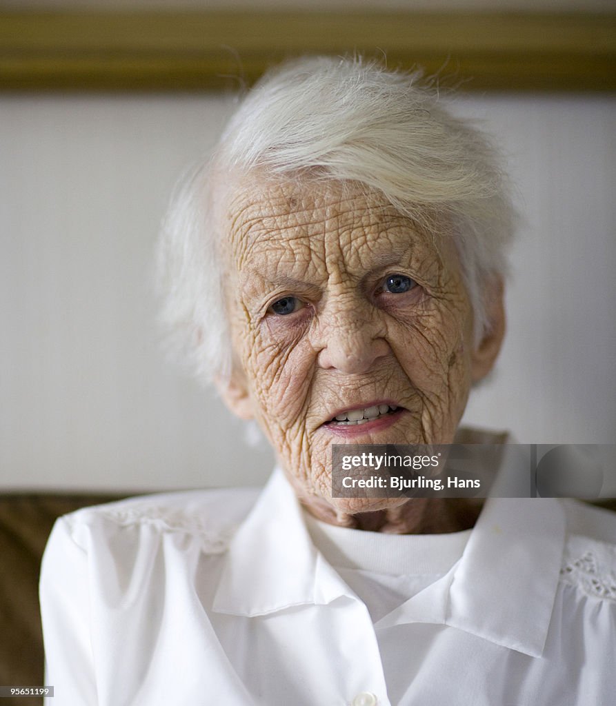 Portrait of an old woman, Sweden.