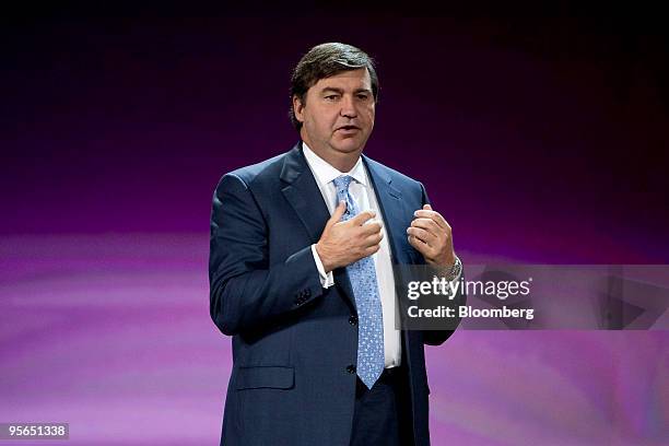 Todd Bradley, executive vice president of personal computers for Hewlett-Packard Co. , speaks during the 2010 International Consumer Electronics Show...