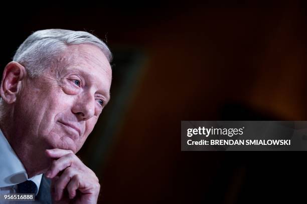 Secretary of Defense James Mattis listens during a hearing of the Senate Appropriations Committee Subcommittee on the Department of Defense on...