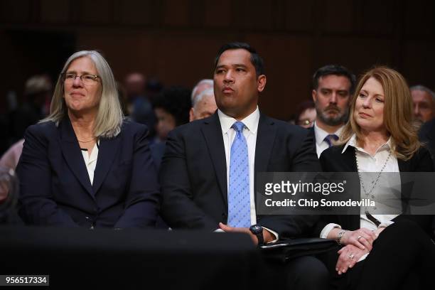 Principal Deputy Director of National Intelligence Sue Gordon, CIA Chief Operating Officer Brian Bulatao and Susan Pompeo, wife of Secretary of State...