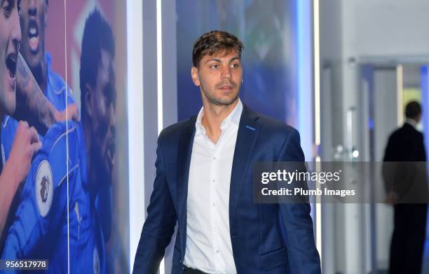 Aleksandar Dragovic arrives before the Premier League match between Leicester City and Arsenal at King Power Stadium, on May 9th, 2018 in Leicester,...