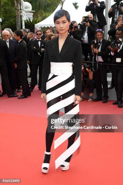 Li Yuchun attends the screening of "Yomeddine" during the 71st annual Cannes Film Festival at Palais des Festivals on May 9, 2018 in Cannes, France.