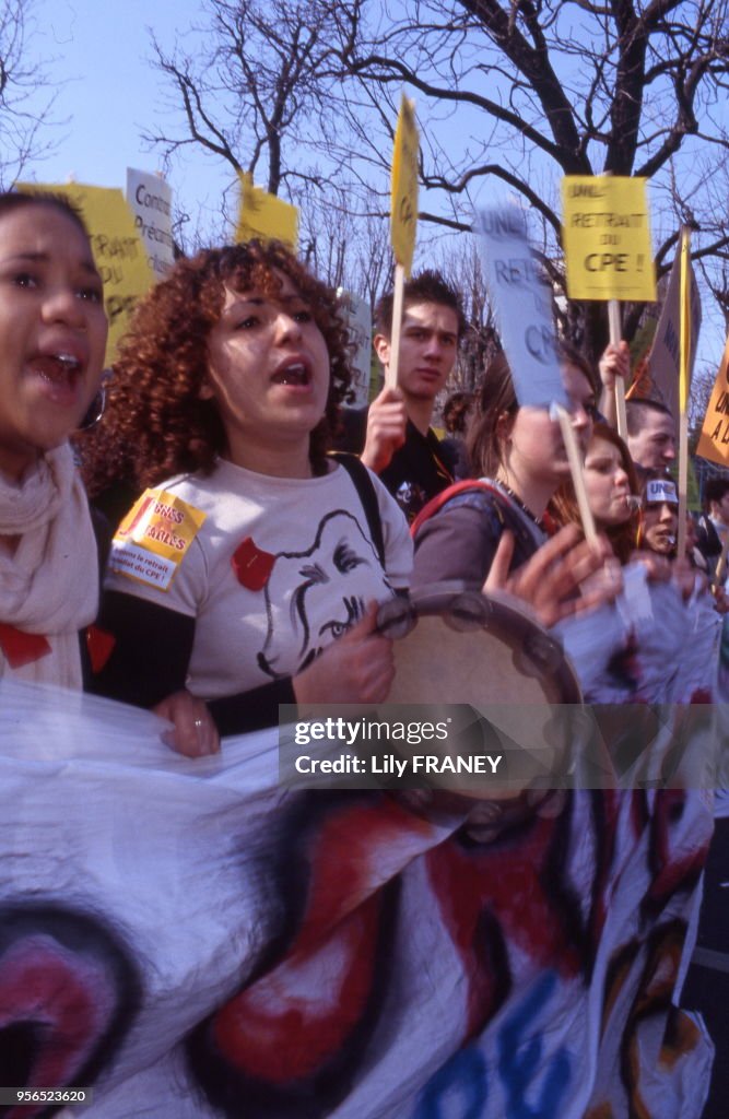 Manifestation de la jeunesse contre le CPE à Paris