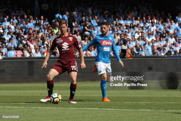 Cristian Ansaldi of TORINO F.C. And Dries Mertens of SSC NAPOLI during soccer match between SSC Napoli and Torino F.C. At San Paolo Stadium. Final...