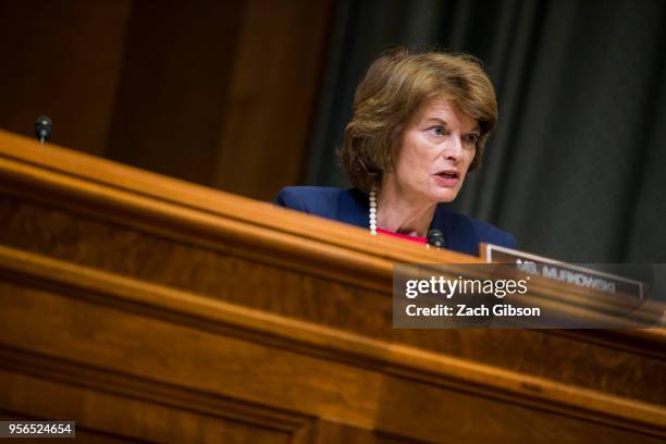 Sen. Lisa Murkowski speaks during a Senate Appropriations Subcommittee on Defense hearing to review the FY2019 budget request for the U.S. Dept. Of...