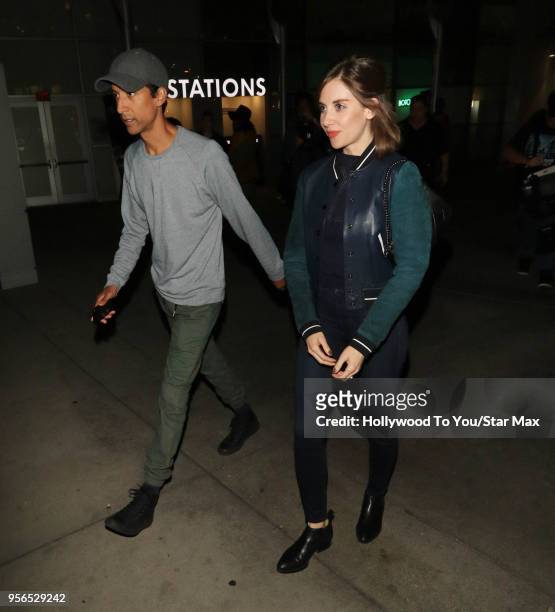 Danny Pudi and Alison Brie are seen on May 8, 2018 in Los Angeles, California.