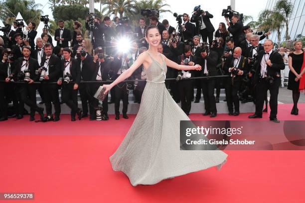 Kiko Mizuhara attends the screening of "Yomeddine" during the 71st annual Cannes Film Festival at Palais des Festivals on May 9, 2018 in Cannes,...