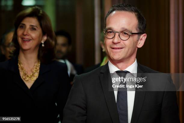 Berlin, Germany German Foreign Minister Heiko Maas meets Maria Angela Holguin, Foreign Minister of Columbia, on May 09, 2018 in Berlin, Germany.