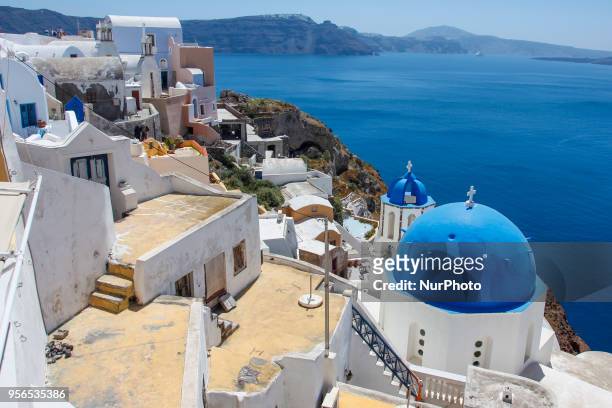 Santorini island in Greece. The iconic island one of the landmarks for the tourism in Greece, attracting mostly honeymoon couples but also millions...