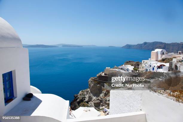 Santorini island in Greece. The iconic island one of the landmarks for the tourism in Greece, attracting mostly honeymoon couples but also millions...