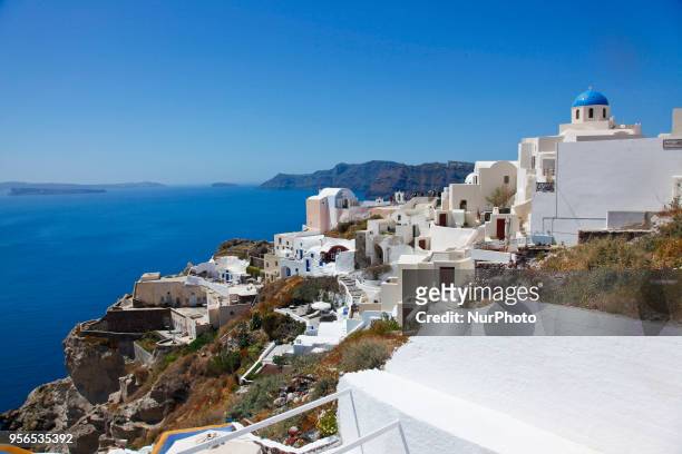 Santorini island in Greece. The iconic island one of the landmarks for the tourism in Greece, attracting mostly honeymoon couples but also millions...