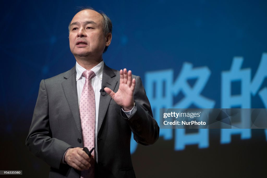 SoftBank Group CEO Masayoshi Son presents results briefing or the fiscal year