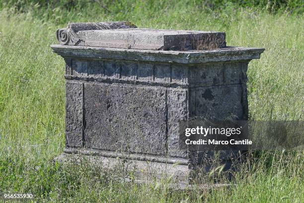 The ruins, here the altar, of the last house of Scipio the African, and probably the tomb, which are located in the Liternum area, in the territory...