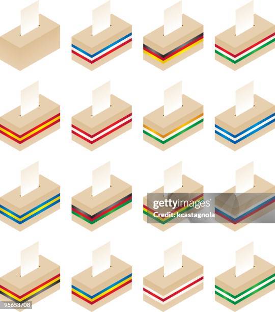 ballot boxes - italy election stock illustrations