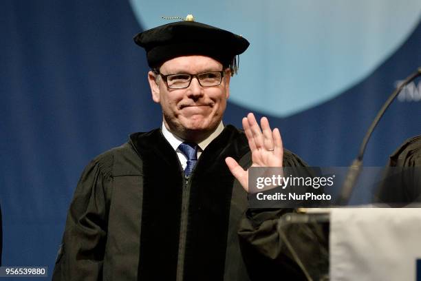 Prince Albert receives the honorary degree Doctor of Humane Letters at Commencement ceremony of Jefferson University, on May 9 in Philadelphia, PA,...