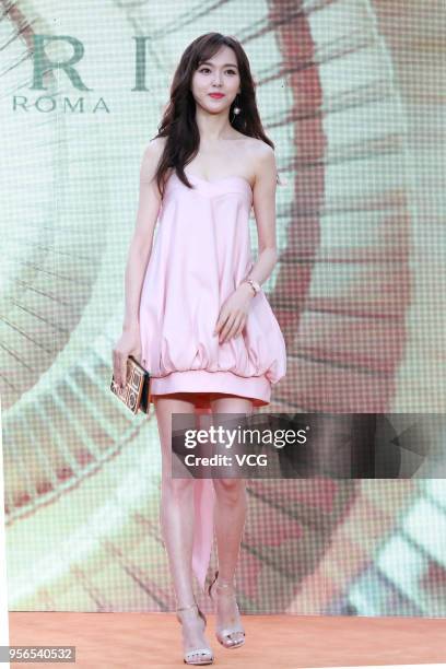 Actress Tang Yan attends Bvlgari's Lvcea Tubogas watch event at Bvlgari Hotel on May 9, 2018 in Beijing, China.