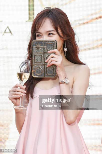 Actress Tang Yan attends Bvlgari's Lvcea Tubogas watch event at Bvlgari Hotel on May 9, 2018 in Beijing, China.