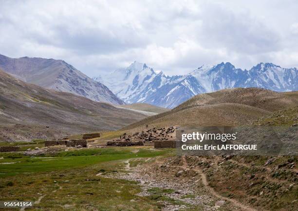 Wakhi village in the mountains, Big pamir, Wakhan, Afghanistan.