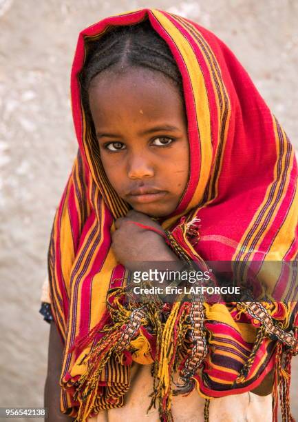 Portrait of a Borana tribe girl, Oromia, Yabelo, Ethiopia.