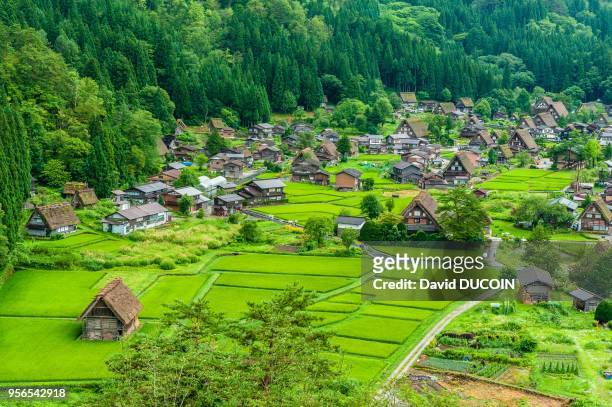 Ogi-machi gassho village, Shirakawago village near Takayama city, Gifu Prefecture, japanese alps, August 10 Japan.