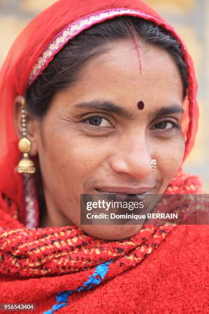 Jeune femme indienne, 1er janvier 2017, Jaisalmer, Rajasthan, Inde.