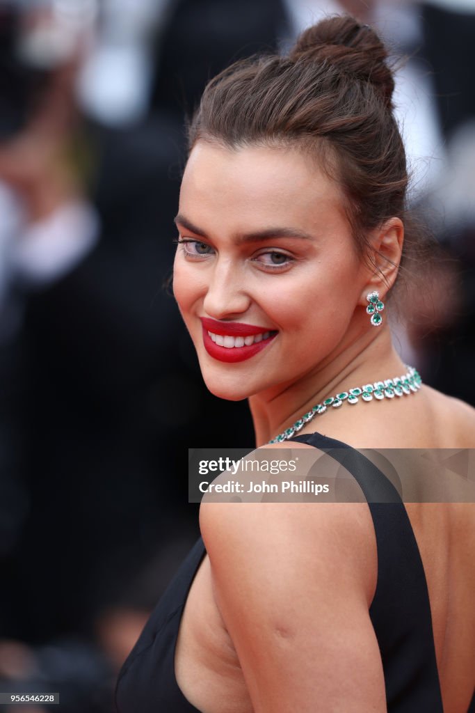 Model Irina Shayk attends the screening of "Yomeddine" during the