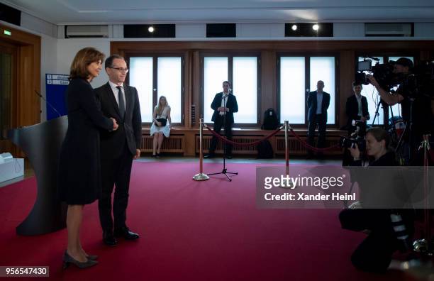 Berlin, Germany German Foreign Minister Heiko Maas meets Maria Angela Holguin, Foreign Minister of Columbia, on May 09, 2018 in Berlin, Germany.