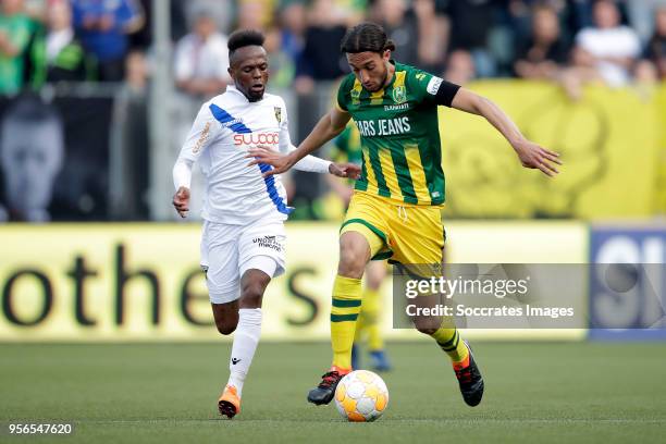 Thulani Serero of Vitesse, Nasser El Khayati of ADO Den Haag during the Dutch Eredivisie match between Vitesse v ADO Den Haag at the GelreDome on May...