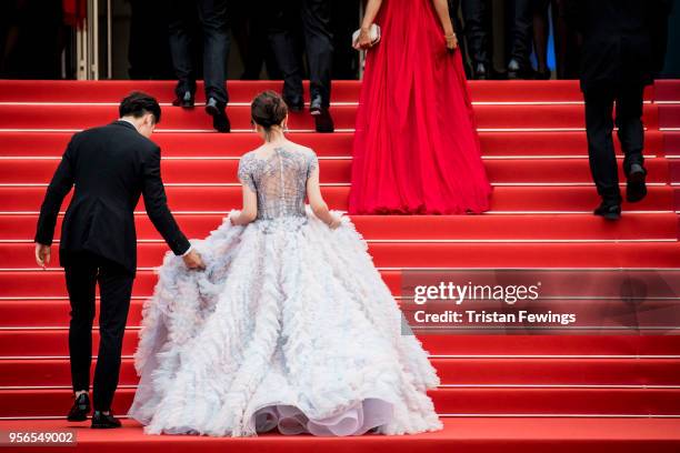 Guests attend the screening of "Everybody Knows " and the opening gala during the 71st annual Cannes Film Festival at Palais des Festivals on May 8,...