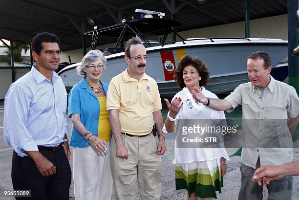 Resident commissioner of Puerto Rico in Washington, Pedro Pierluisi, US lawmakers Lynn Woolsey, Eliot Engel, Shelley Berkley and US ambassador in...