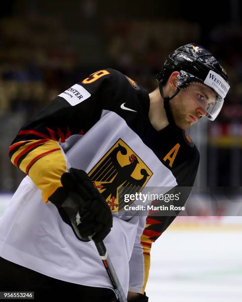 Leon Draisaitl of Germany skates against Korea during the 2018 IIHF Ice Hockey World Championship group stage game between Germany and Korea at Jyske...